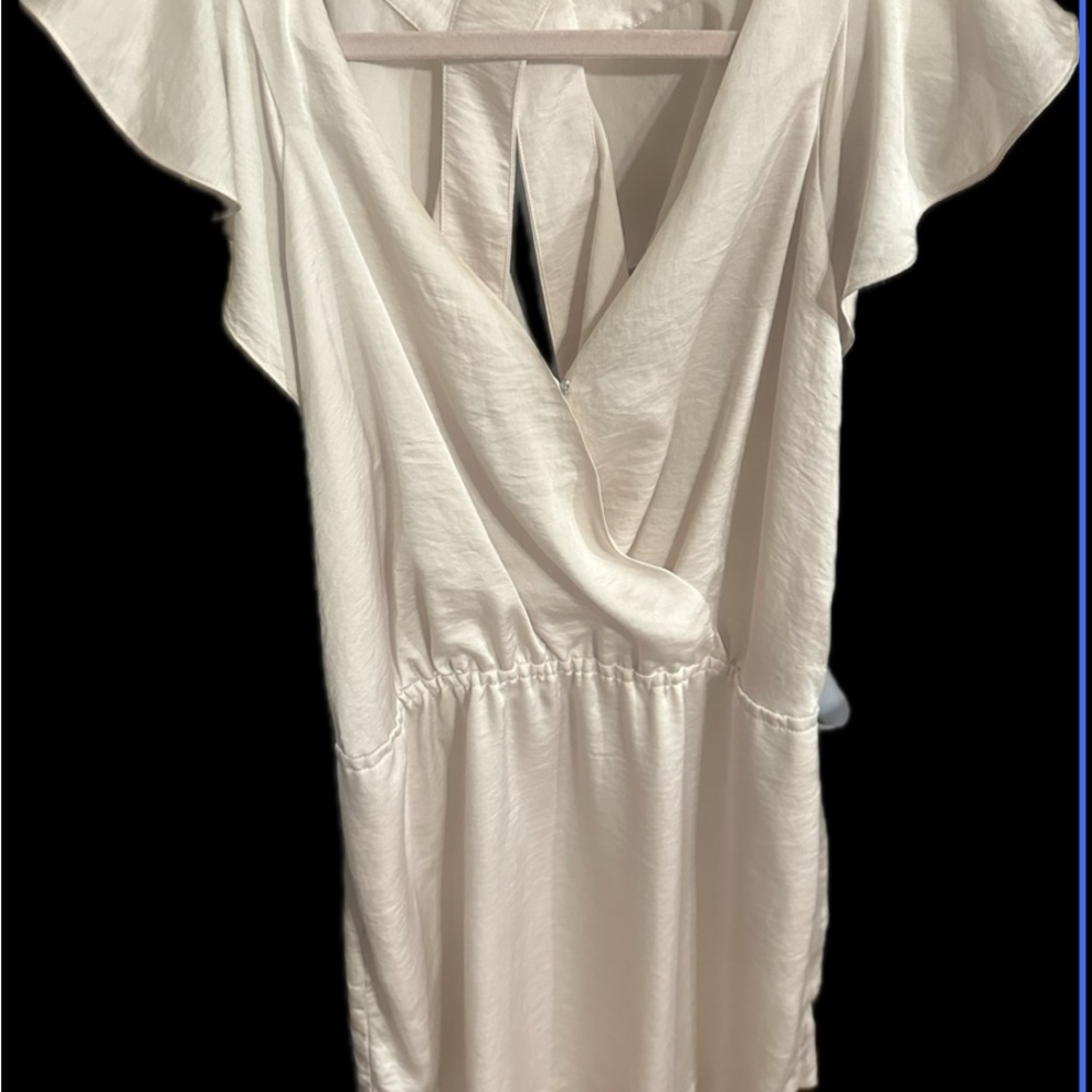 BCBGeneration Cream Wrap Pleated Sundress